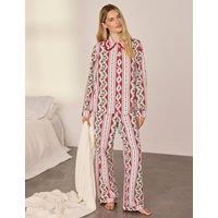 Chelsea Peers Family Christmas Holly Print Pyjama Set Red Mix