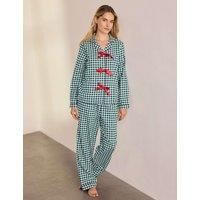 Chelsea Peers Pure Cotton Long Pyjama Set Green Mix