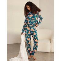 Chelsea Peers Christmas Gingerbread Print Long Pyjama Set Teal Mix