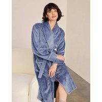 Chelsea Peers Fleece Tie Dressing Gown Blue