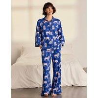Chelsea Peers Moonlit Lion Button Front Two Piece Long Sleeve Pyjamas Blue