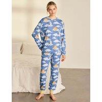 Chelsea Peers Long Sleeve Two Piece Pyjama Set Blue