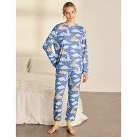 Chelsea Peers Long Sleeve Two Piece Pyjama Set Blue