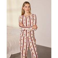 Chelsea Peers Family Christmas Dog Print Pyjama Set Cream Mix