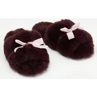 Boux Avenue Bow Slider Slippers Dark Brown