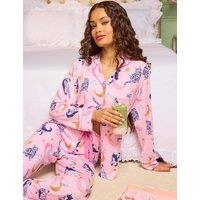 Boux Avenue Modal Rich Cat Print Pyjama Set Pink Mix
