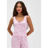 Boux Avenue Modal Rich Heart Print Pyjama Set Pink Mix