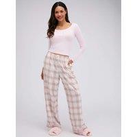 Boux Avenue Pointelle and Check Pyjama Set Pink Mix