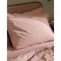YARD Set of 2 Pure Cotton Marlow Striped Pillowcases Light Pink Mix