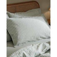 YARD Set of 2 Pure Cotton Marlow Striped Pillowcases Grey Mix