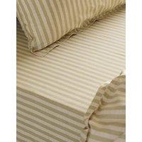 YARD Pure Cotton Marlow Striped Fitted Sheet Green Mix