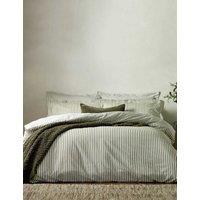YARD Hebden Striped Cotton Reversible Bedding Set Green Mix