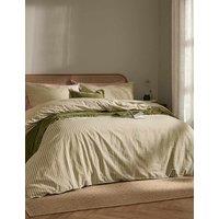 YARD Pure Cotton Marlow Stripe Duvet Cover Green Mix