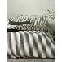 YARD Hebden Striped Cotton Reversible Bedding Set Black Mix