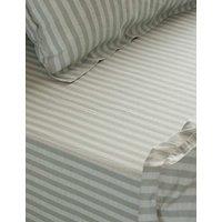 YARD Pure Cotton Marlow Striped Fitted Sheet Sage