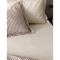 YARD Pure Cotton Hebden Striped Fitted Sheet Red
