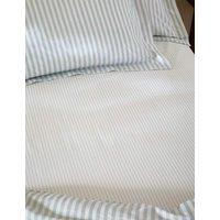 YARD Pure Cotton Hebden Striped Fitted Sheet Light Blue