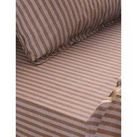 YARD Pure Cotton Marlow Striped Fitted Sheet Blue Mix