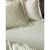 YARD Pure Cotton Hebden Striped Fitted Sheet Olive
