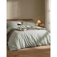YARD Pure Cotton Marlow Stripe Duvet Cover Sage Mix
