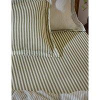 YARD Pure Cotton Striped Fitted Sheet Olive