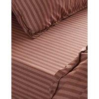 YARD Pure Cotton Marlow Striped Fitted Sheet Chocolate