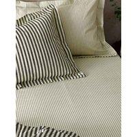 YARD Pure Cotton Hebden Striped Fitted Sheet Black