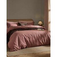 YARD Pure Cotton Marlow Stripe Duvet Cover Burgundy Mix