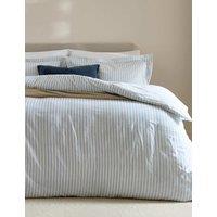 YARD Hebden Striped Cotton Reversible Bedding Set Light Blue