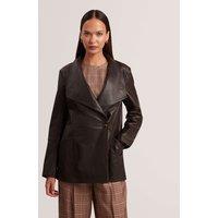 Ted Baker Leather Blazer Brown