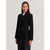 Ted Baker Wool Rich Collared Wrap Coat Black