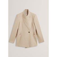 Ted Baker Wool Rich Wrap Coat Light Grey