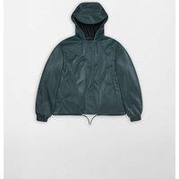 RAINS String Waterproof Hooded Cropped Jacket Dark Green