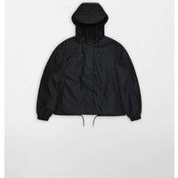 RAINS String Waterproof Hooded Cropped Jacket Black