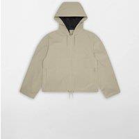RAINS Suva Waterproof Hooded Cropped Rain Jacket Beige