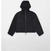 RAINS Suva Waterproof Hooded Cropped Rain Jacket Black