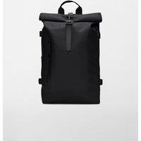 RAINS Large Roll Top Waterproof Rucksack Black