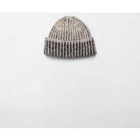RAINS Kids' Textured Striped Beanie Hat Black Mix