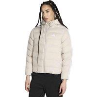 adidas 3-Stripes Hooded Puffer Jacket Beige Mix