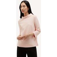 HOBBS Cotton Blend Textured Roll Neck Top Pink