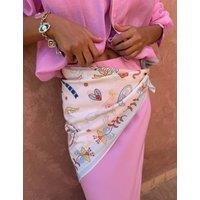 Never Fully Dressed Printed Woven Large Bandana Scarf Cream Mix