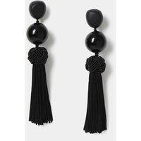 M&S Pebble Bead Tassel Earring Black