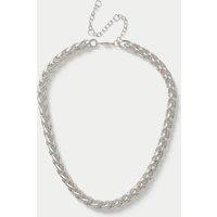 M&S Worn Effect Chain Necklace Silver