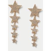 M&S Christmas Gold Star Drop Earrings Gold