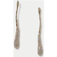 M&S Elongated Embellished Drop Earrings Gold