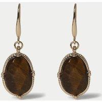 Per Una Natural Stone Faceted Drop Earrings Gold Mix