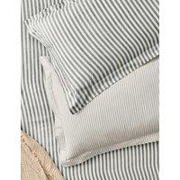 YARD 2 Pack Pure Cotton Hebden Stripe Pillowcases Light Grey Mix