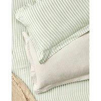 YARD 2 Pack Pure Cotton Hebden Stripe Pillowcases Green Mix