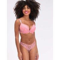 Boux Avenue Mollie 24 Mesh & Lace Thong Pink