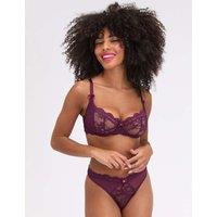 Boux Avenue Veronique Lace Wired Balconette Bra (B-G) Plum
